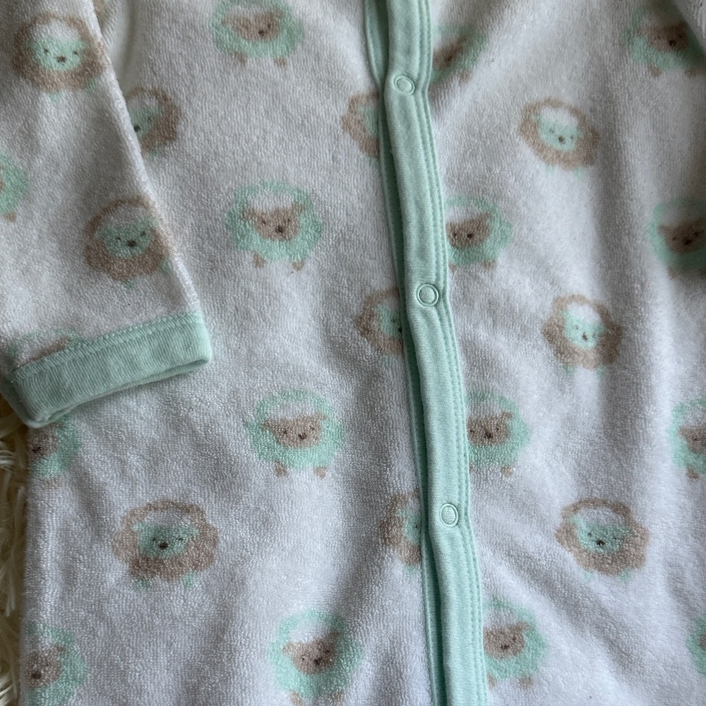 Koala Kids Pastel Green Sheep Print Footie - Picture 3 of 4